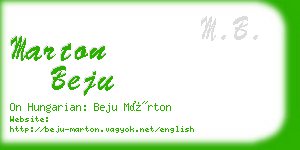 marton beju business card